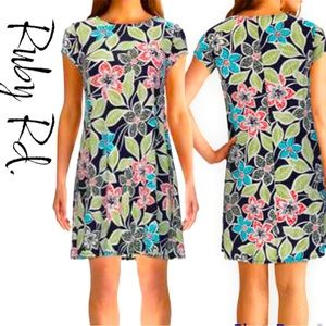 Ruby Rd. Floral Dress - Black, Green, Pink, Blue